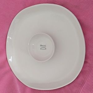 Rae Dunn dip & chips ceramic platter